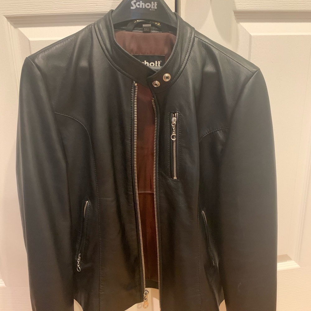 Women’s Schott lambskin cafe racer jacket